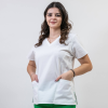 Bluza medicala Lotus Flex, stretch, alb, CVC-NP4 4XL