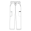 Pantaloni medicali Lotus Flex, stretch, cu snur, rosu, TS-SP3