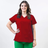 Bluza medicala Lotus Flex, stretch, rosu, CVC-NP4 2XL