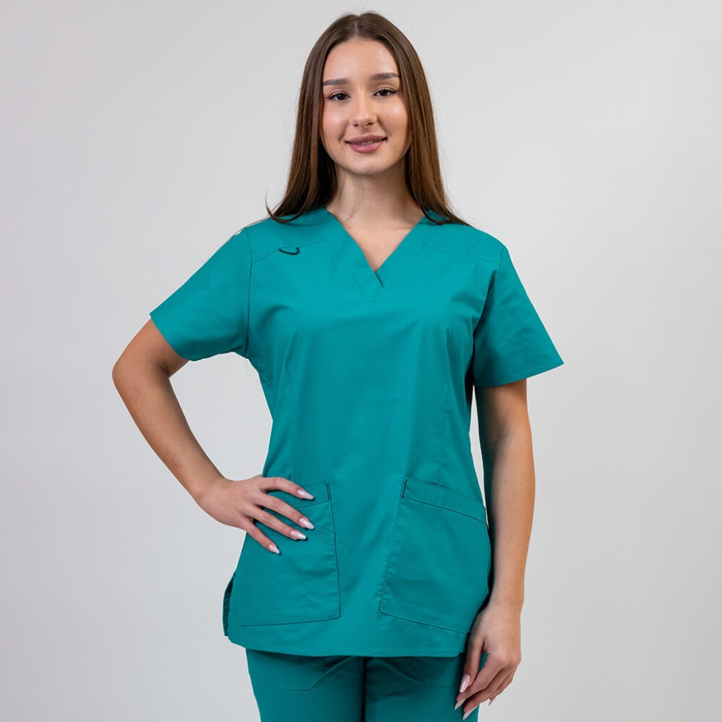 Bluza medicala Lotus Flex, stretch, aqua, CVC-NP1 M