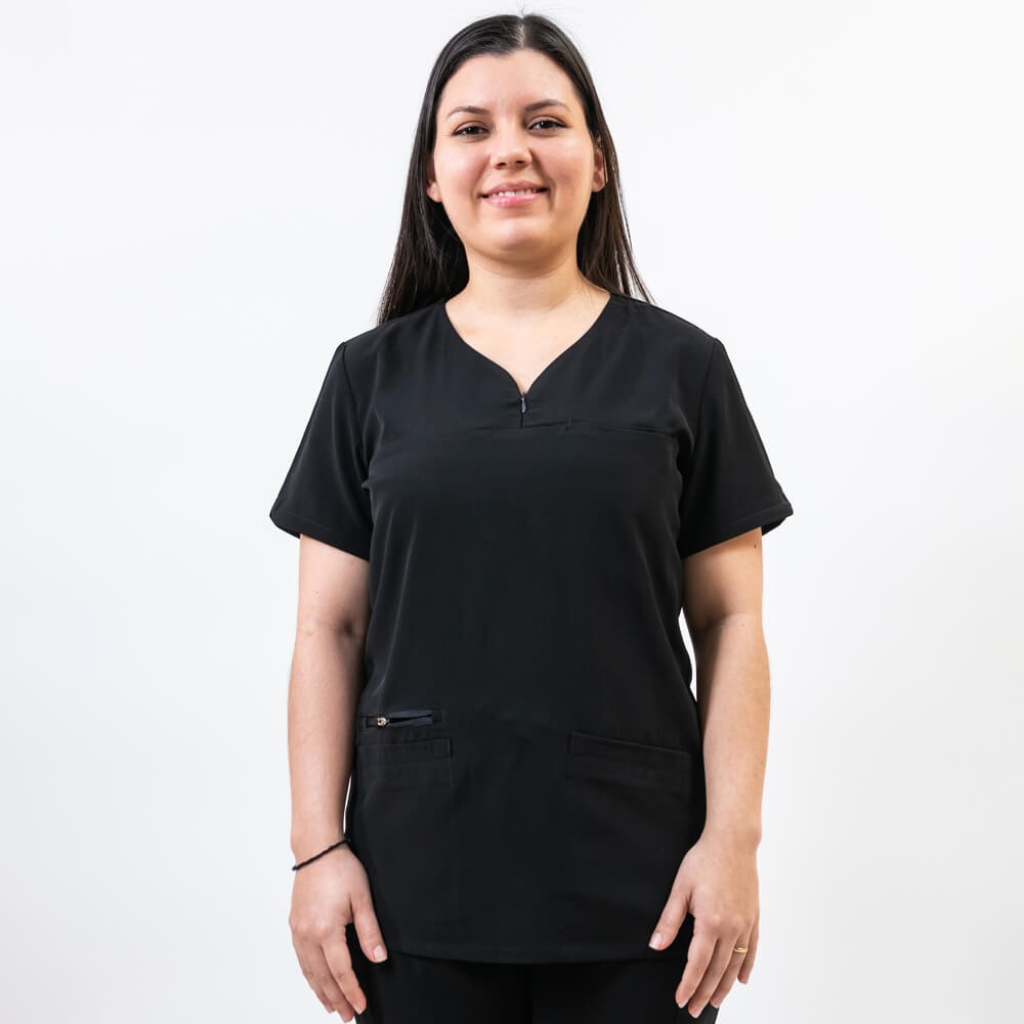 Bluza medicala Lotus Flex, stretch, negru, TS-NP10