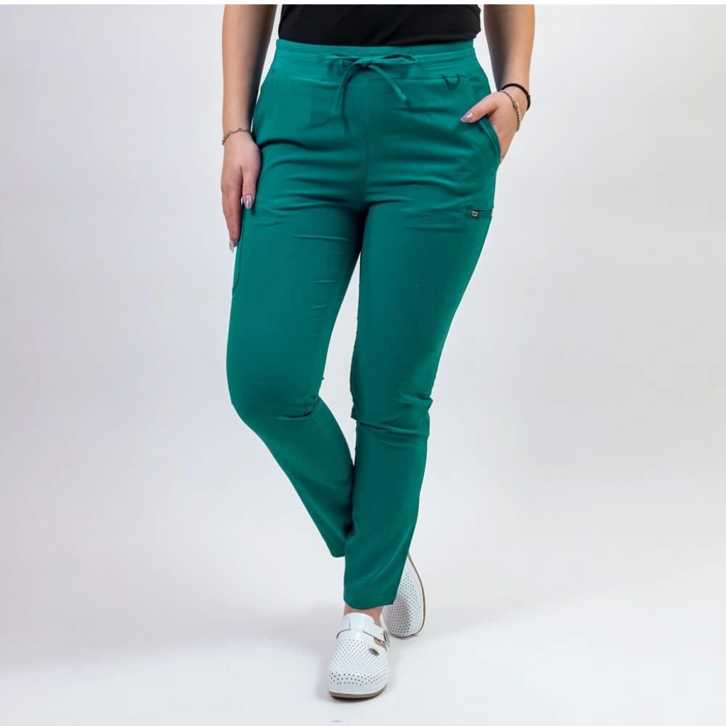 Pantaloni medicali Lotus Flex, stretch, cu snur, tucoaz teal, TS-SP3 3XL