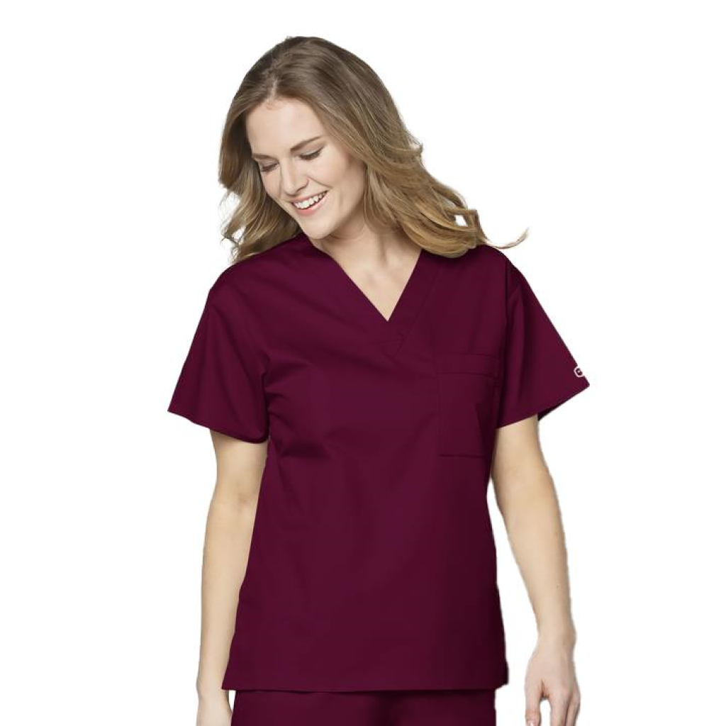 Bluza unisex uniforma medicala, WonderWORK, 100-WINE